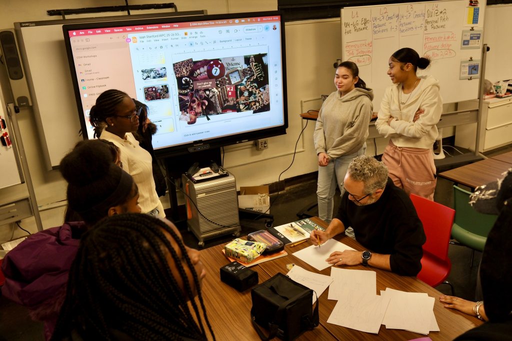 Fashion educator Carlos De Moya led a six-week Workplace Challenge at The Manhattan Early College School for Advertising. Students created capsule collections, presented to industry judges and discovered what fashion really demands.